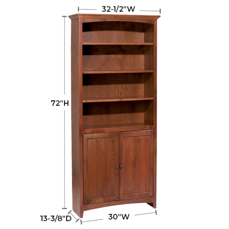 Mckenzie 30″w X 72″h Bookcase W/doors 1535PEC