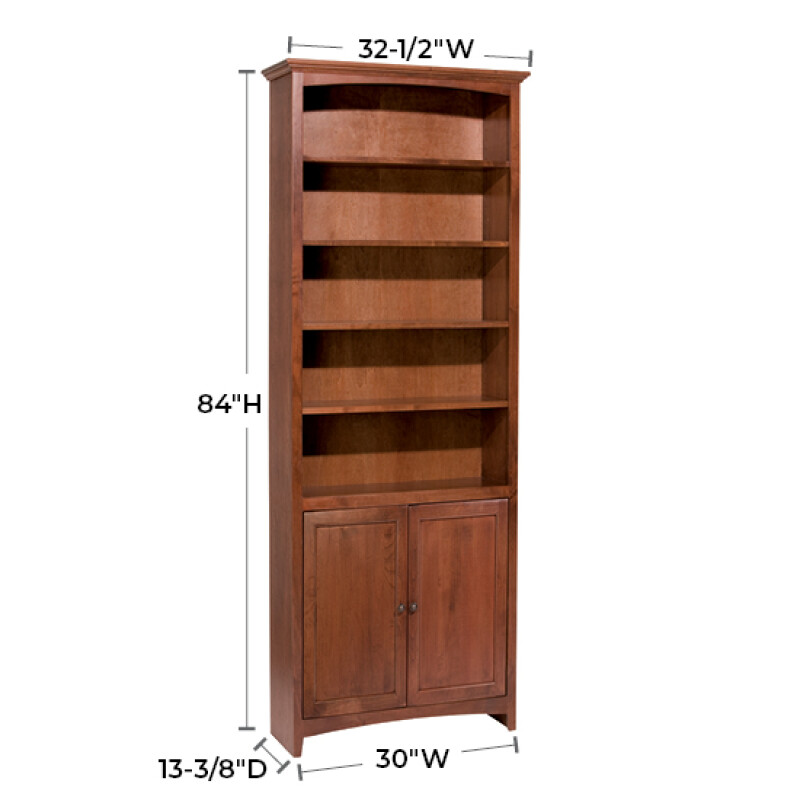 Mckenzie 30″w X 84″h Bookcase W/doors 1537FST
