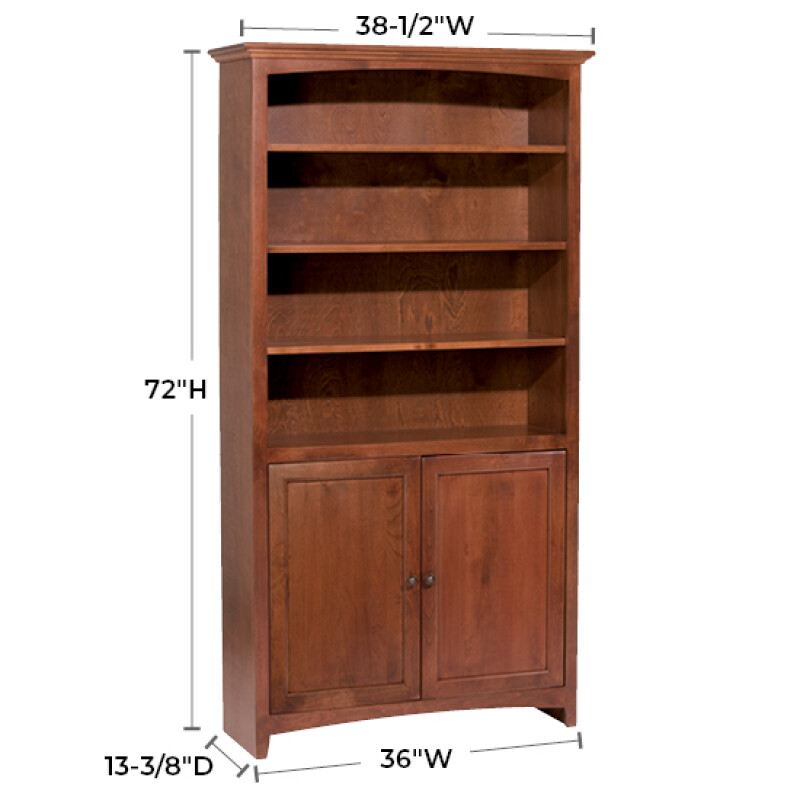 Mckenzie 36″w X 72″h Bookcase W/doors 1545SN