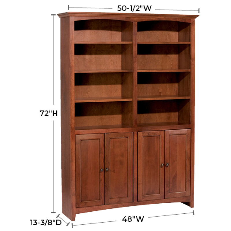 Mckenzie 48″w X 72″h Bookcase W/doors 1555NA
