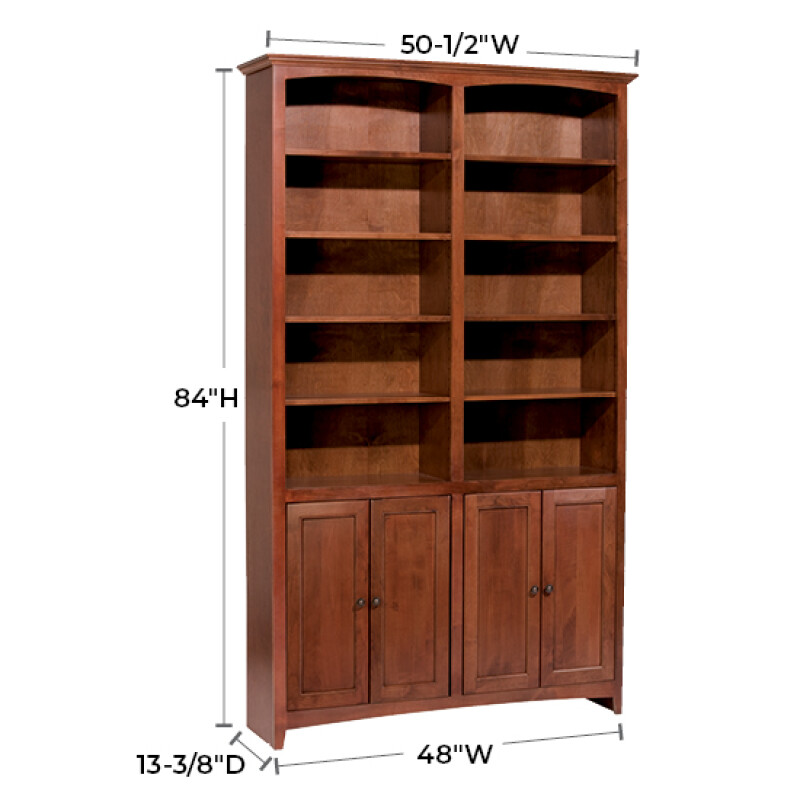 Mckenzie 48″w X 84″h Bookcase W/doors 1557JAV
