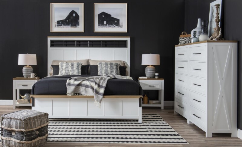 1561 Franklin BR Complete Two Tone Panel Bed King 6/6 15614206K