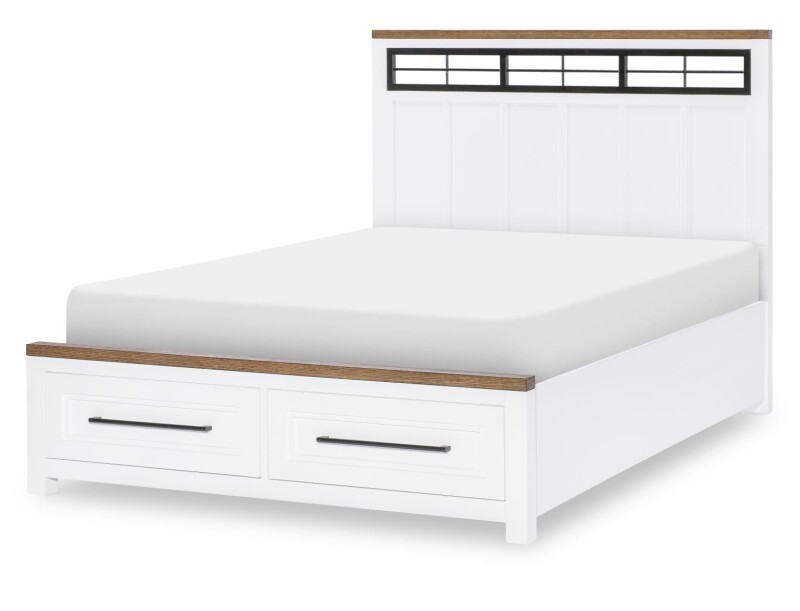 1568 Dutton LK Complete Metalwork Panel Bed W. Storage Footboard, Full 4/6 15684204K