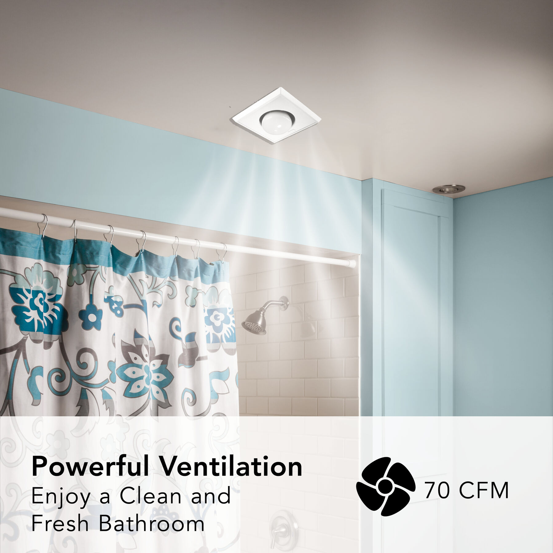 70 CFM OneBulb Heater/Ventilation Fan, 250W BR40 Infrared Bulb, 4.0 Sones 162M