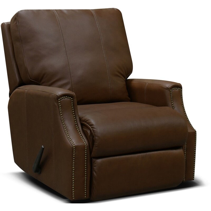 Leather Swivel Gliding Recliner With Nails 1670ALN