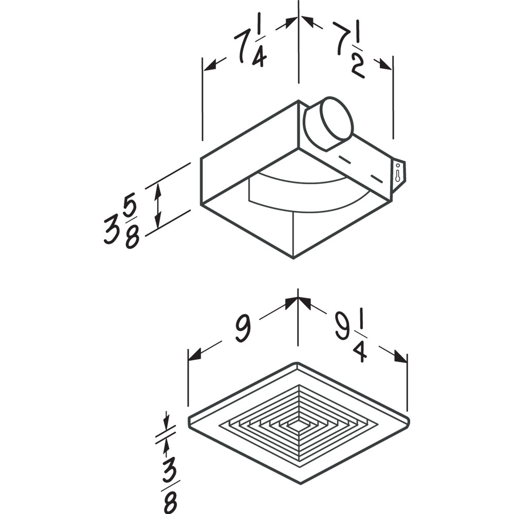 50 CFM Ventilation Motor Assembly and Grille Finish Pack, 3.5 Sones 1670F