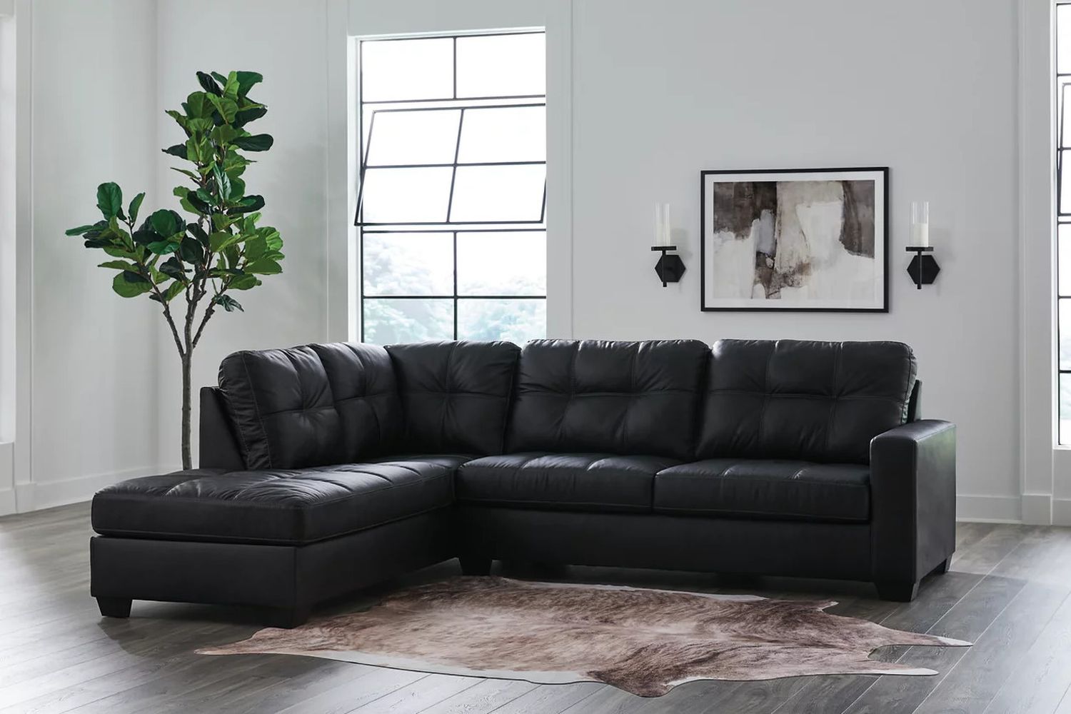 Barlin Mills 2 Piece Sectional with Chaise In Carbon 17004S1