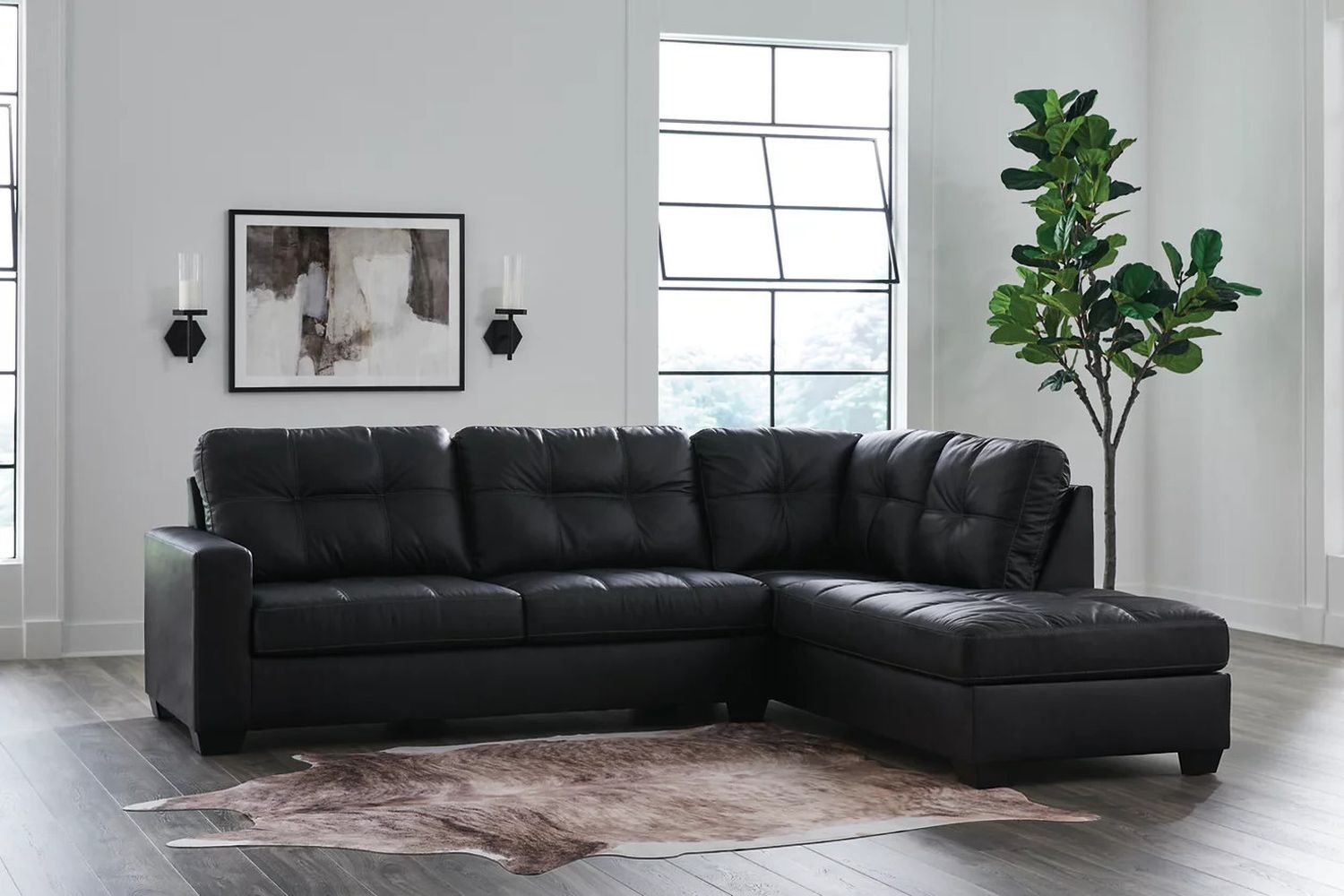 Barlin Mills 2-Piece Sectional with Chaise In Carbon 17004S2