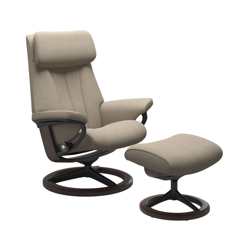 Stressless® Paul (M) Signature Base Recliner with Ottoman 1725315579814511