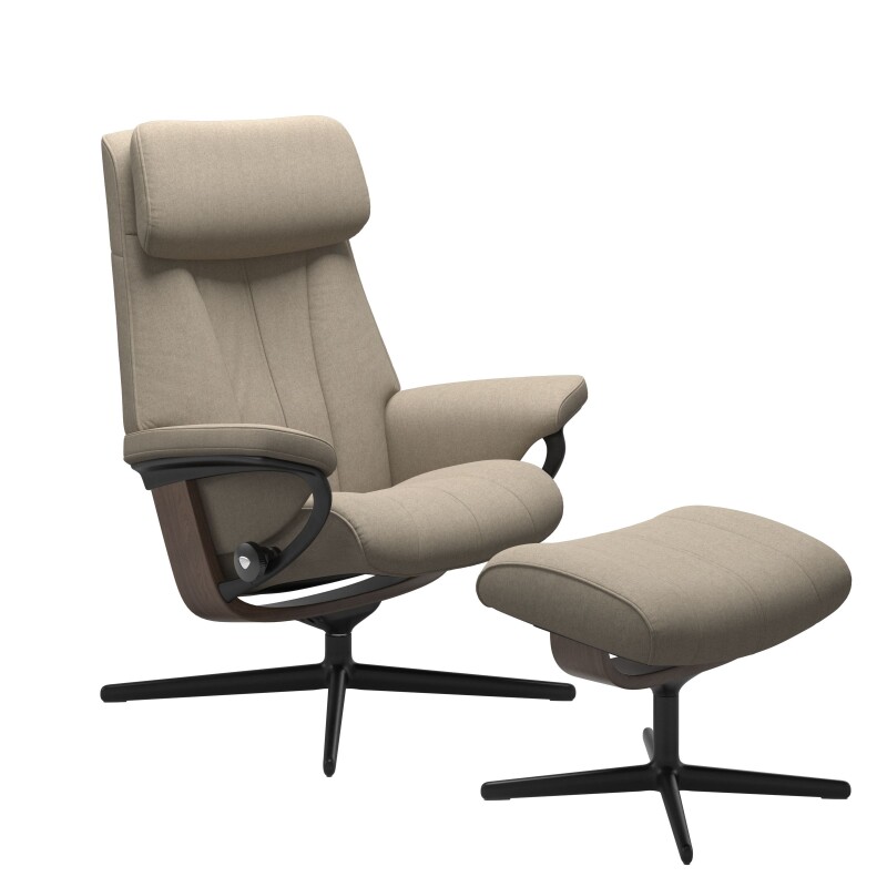 Stressless® Paul (M) Cross Base Recliner with Ottoman 1725317579814506