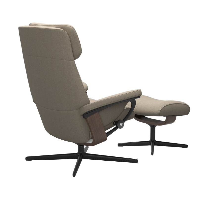 Stressless® Paul (M) Cross Base Recliner with Ottoman 1725317579814506
