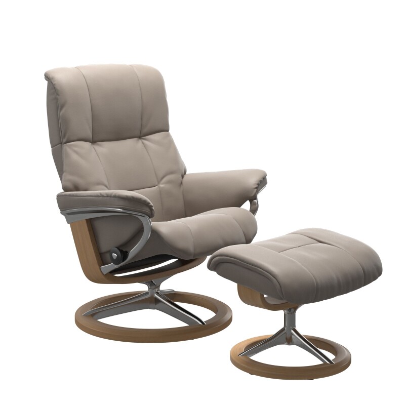 Stressless® Mayfair (M) Signature Base Recliner with Ottoman 1731315094444004