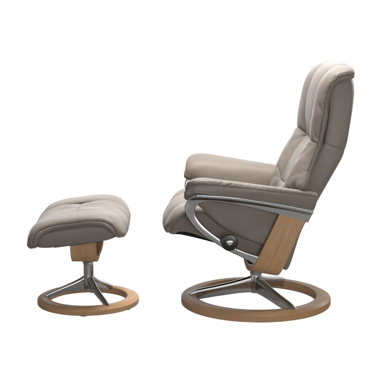 Stressless® Mayfair (M) Signature Base Recliner with Ottoman 1731315094444004