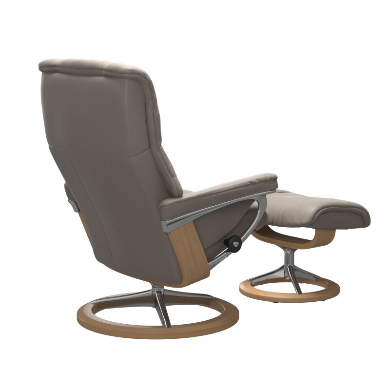 Stressless® Mayfair (M) Signature Base Recliner with Ottoman 1731315094444004
