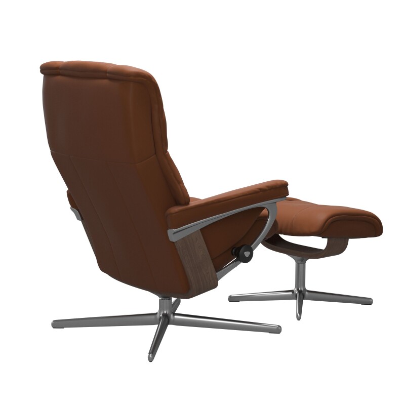 Stressless® Mayfair (M) Cross Base Recliner with Ottoman 1731317094404006