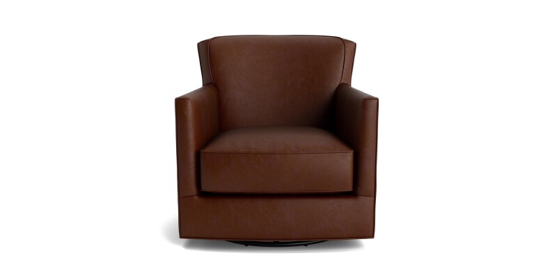 New American Living Leather Thin Track Arm Swivel Chair 174505L58