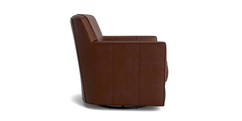 New American Living Leather Thin Track Arm Swivel Chair 174505L59
