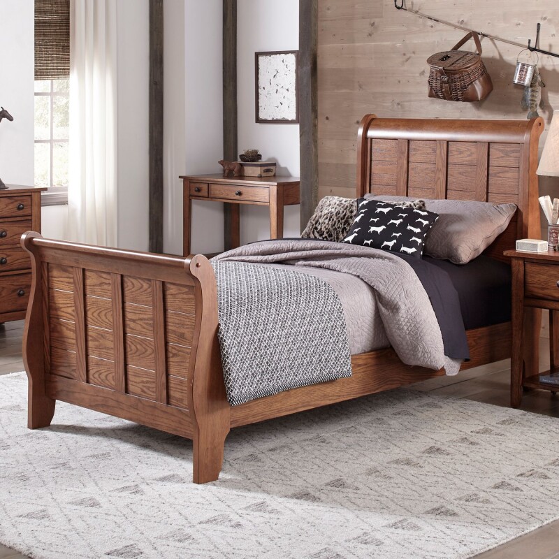 Grandpas Cabin Twin Sleigh Headboard & Footboard 175BR11HF