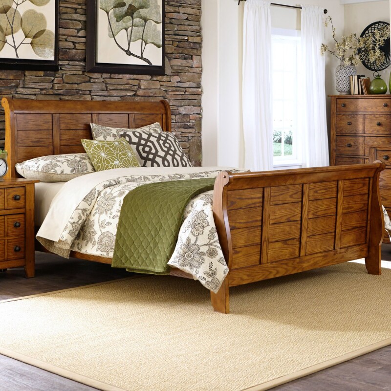 Grandpas Cabin Queen Sleigh Headboard & Footboard  (RTA) 175BR21HF