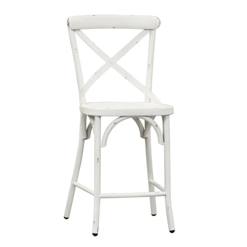 Vintage Series X Back Counter Chair - Antique White 179B300524AW