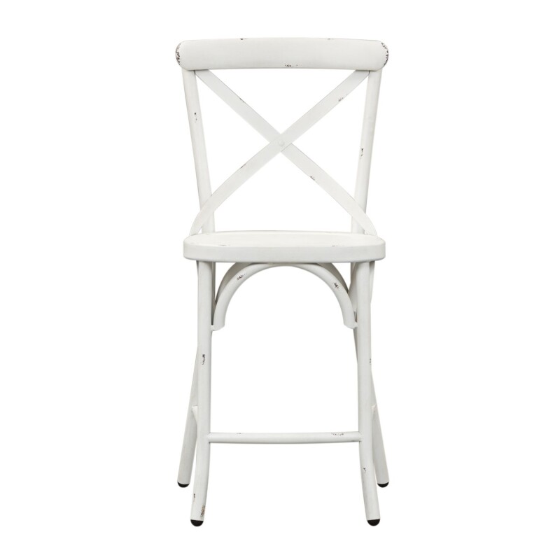 Vintage Series X Back Counter Chair - Antique White 179B300524AW