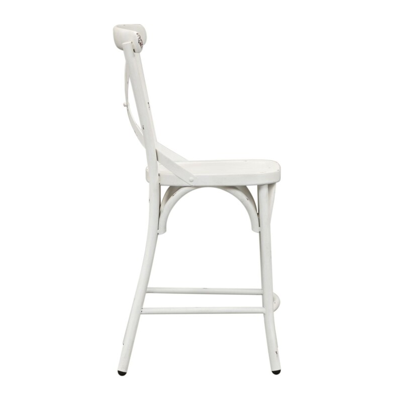 Vintage Series X Back Counter Chair - Antique White 179B300524AW