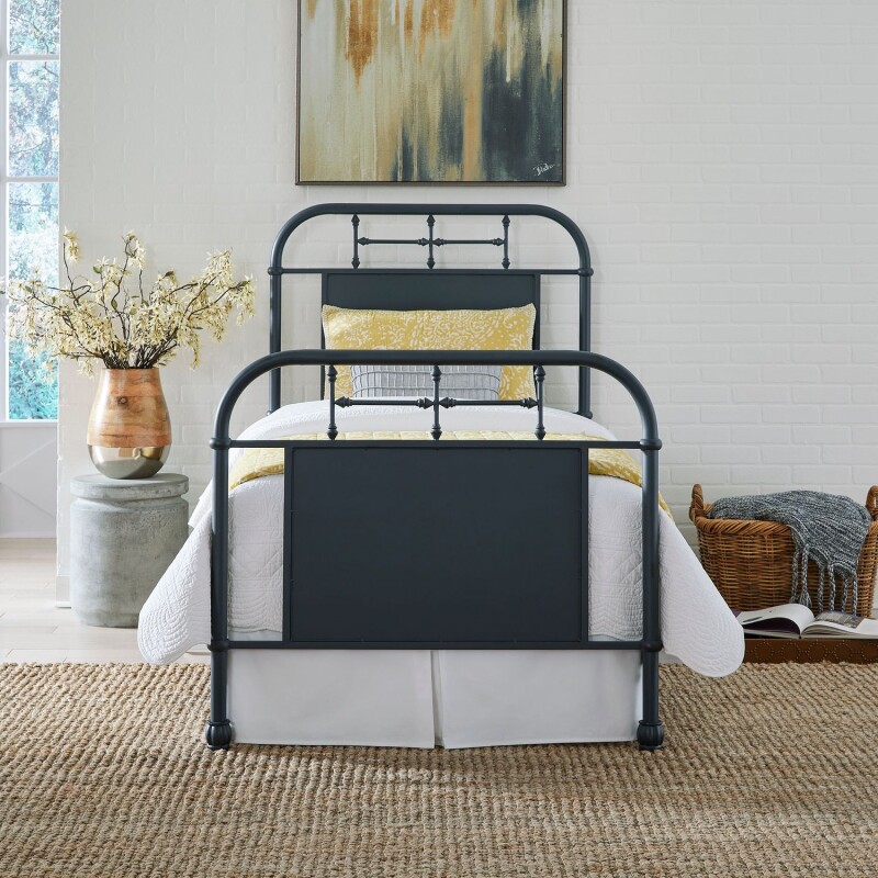 Vintage Series Twin Metal Bed - Navy 179BR11HFRN