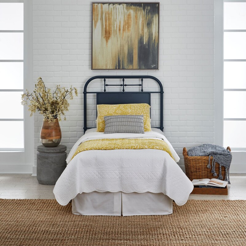 Vintage Series Twin Metal Headboard - Navy 179BR11HN