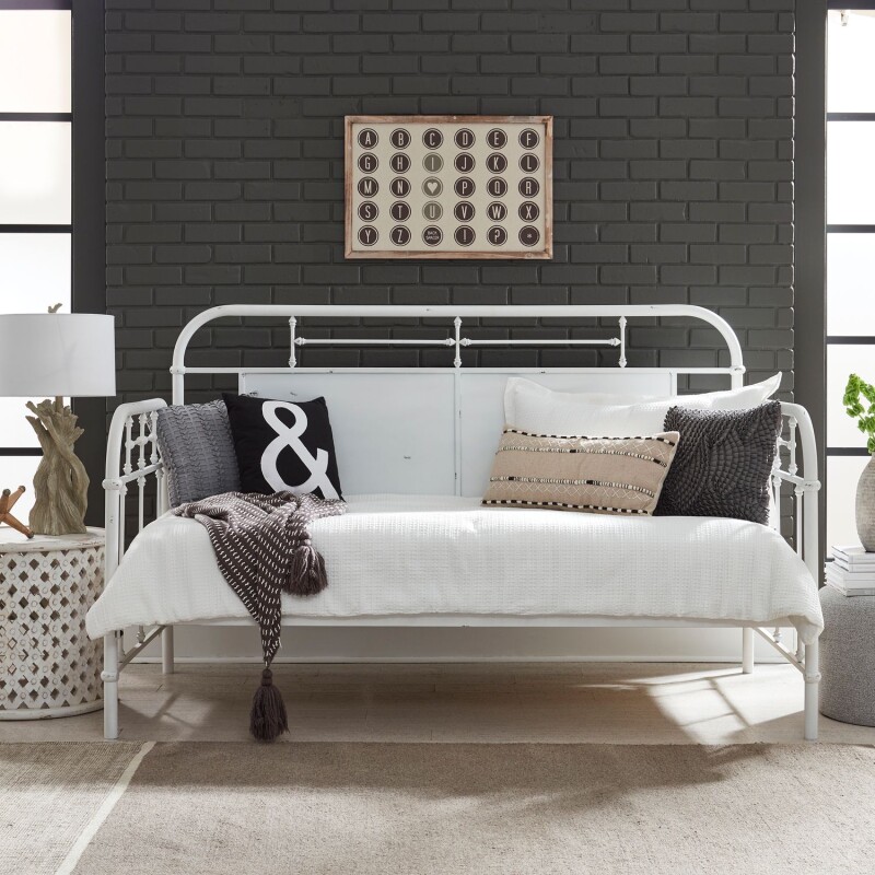 Vintage Series Twin Metal Day Bed - Antique White 179BR11TBAW
