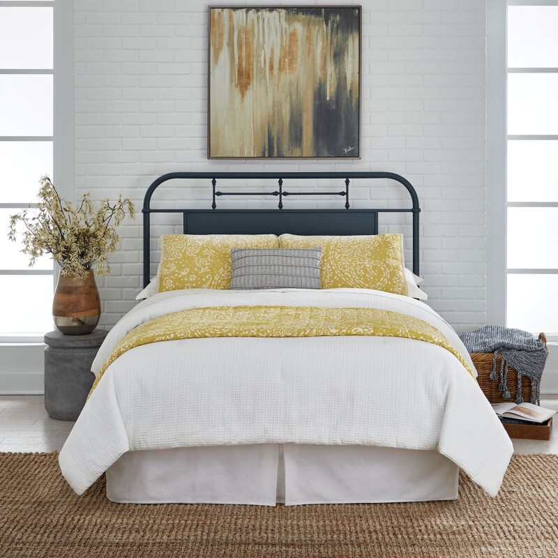 Vintage Series Queen Metal Headboard - Navy 179BR13HN