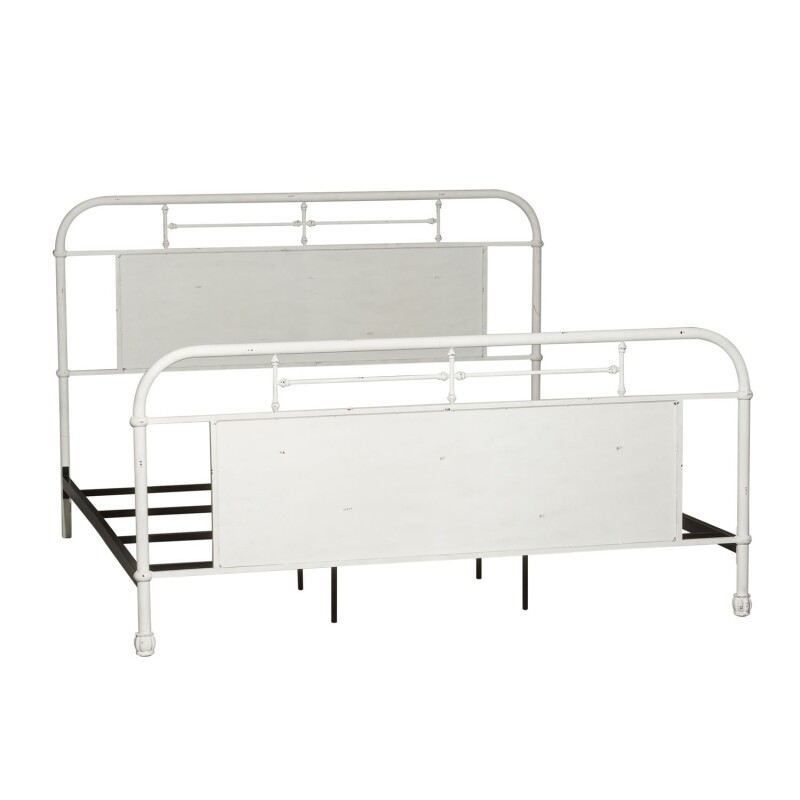 Vintage Series King Metal Bed - Antique White 179BR15HFRAW