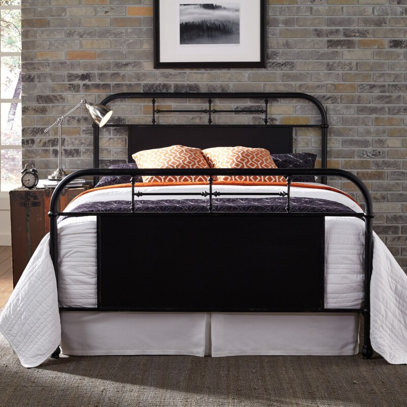 Vintage Series King Metal Bed - Black 179BR15HFRB