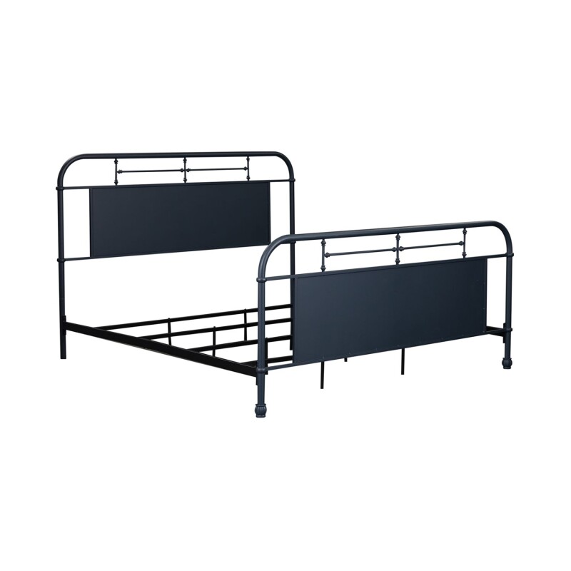 Vintage Series King Metal Bed- Navy 179BR15HFRN