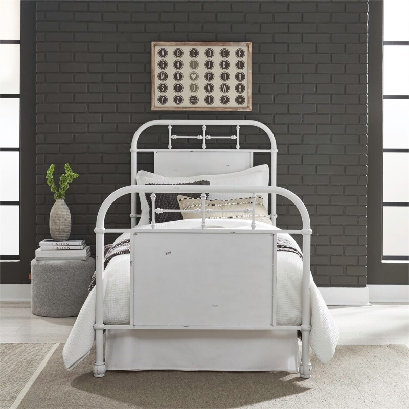 Vintage Series Full Metal Bed - Antique White 179BR17HFRAW