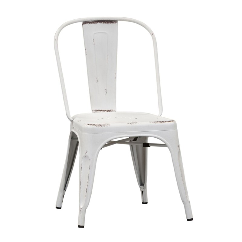 Vintage Series Bow Back Side Chair - Antique White 179C3505AW