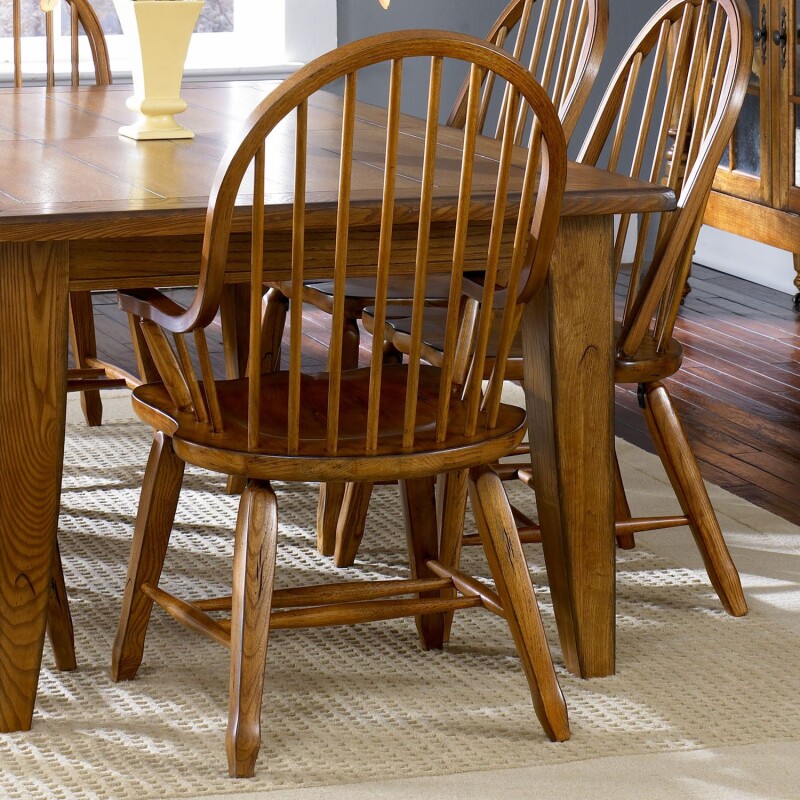 Treasures Bow Back Arm Chair - Oak 17C2051