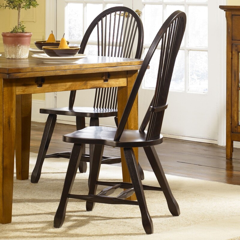 Treasures Sheaf Back Side Chair - Black 17C4032