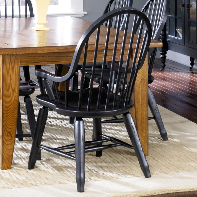 Treasures Bow Back Arm Chair - Black 17C4051