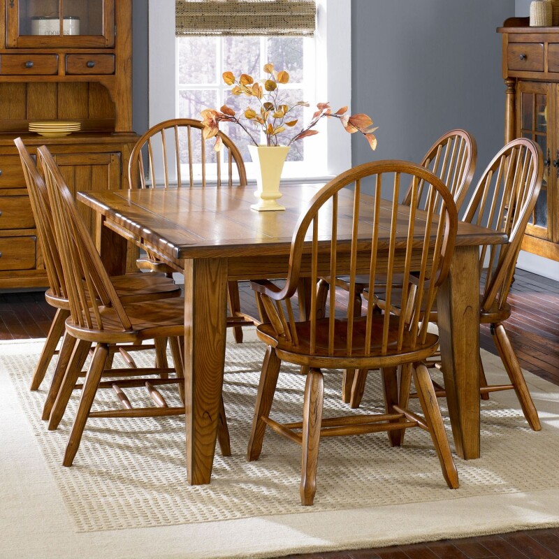 Treasures Rectangular Leg Table - Oak 17T4408