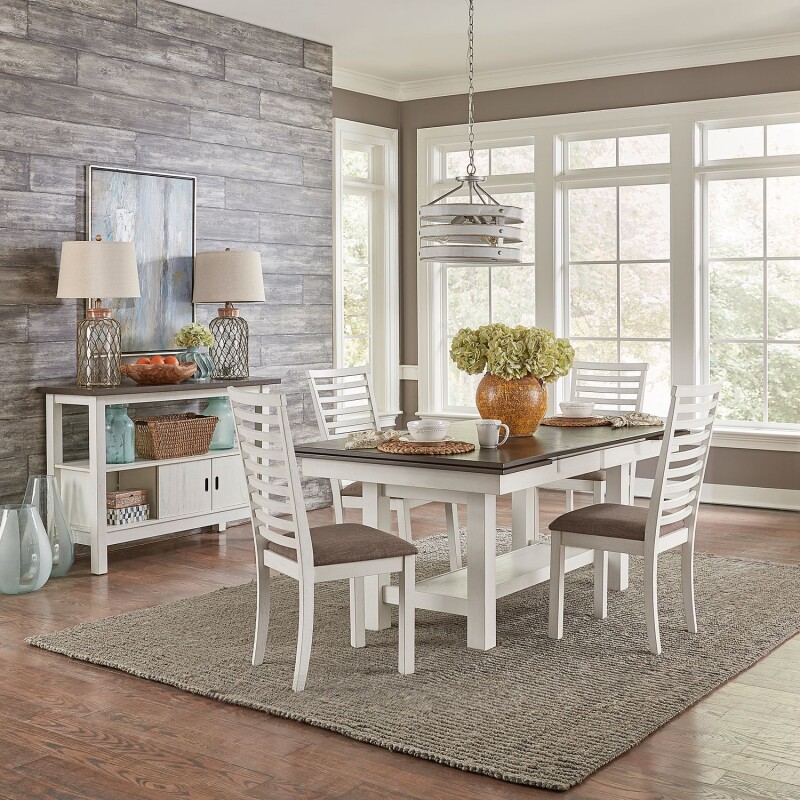 Brook Bay 5 Piece Trestle Table Set 182CD5TRS