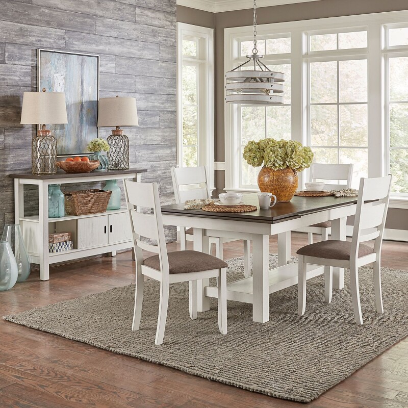 Brook Bay Optional 5 Piece Trestle Table Set 182CDO5TRS