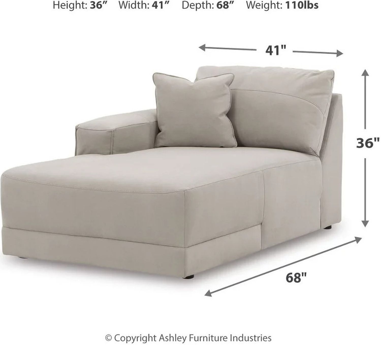 Next-Gen Gaucho 3-Piece LAF Chaise Sectional In Gray 18304S1