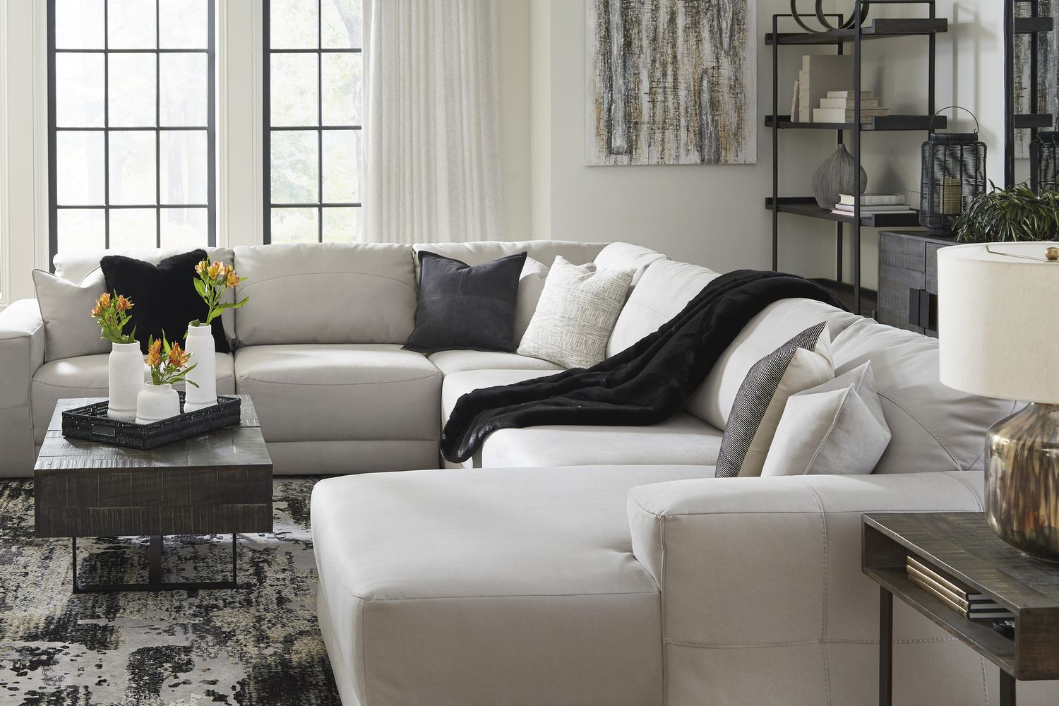 Next-Gen Gaucho 3-Piece RAF Chaise Sectional In Gray 18304S2