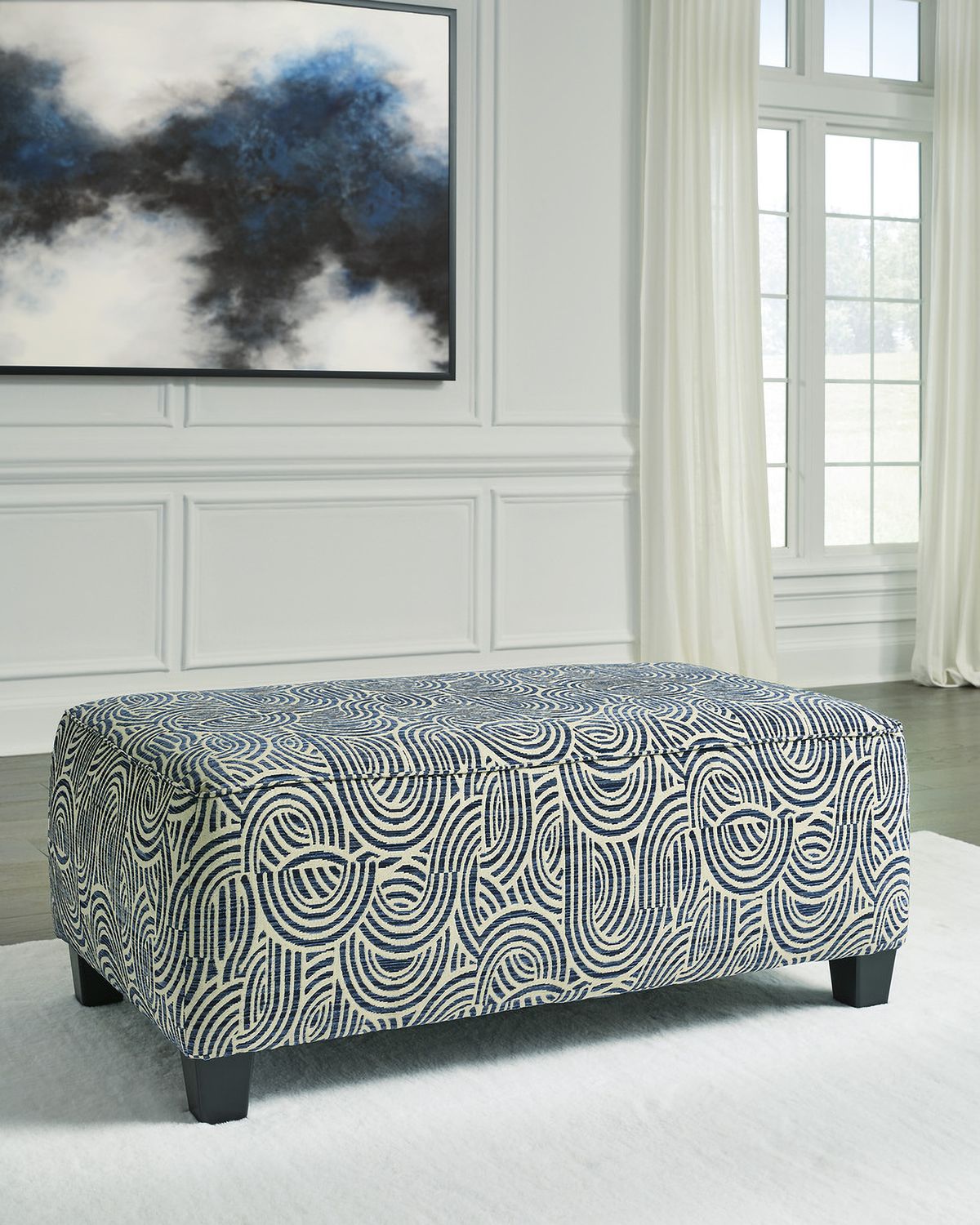 Trendle Oversized Accent Ottoman In Ink 1860308