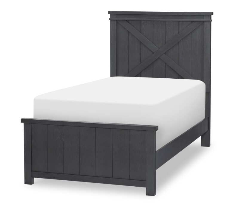1860 Flatiron LK Complete Panel Bed Twin 33 Black Finish 18604103K