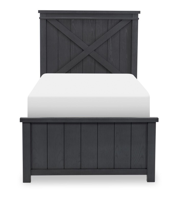 1860 Flatiron LK Complete Panel Bed Twin 33 Black Finish 18604103K