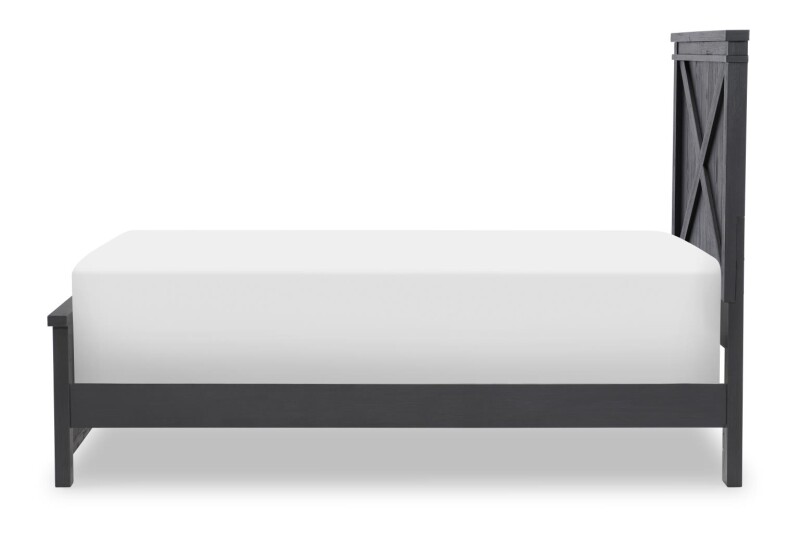 1860 Flatiron LK Complete Panel Bed Twin 33 Black Finish 18604103K