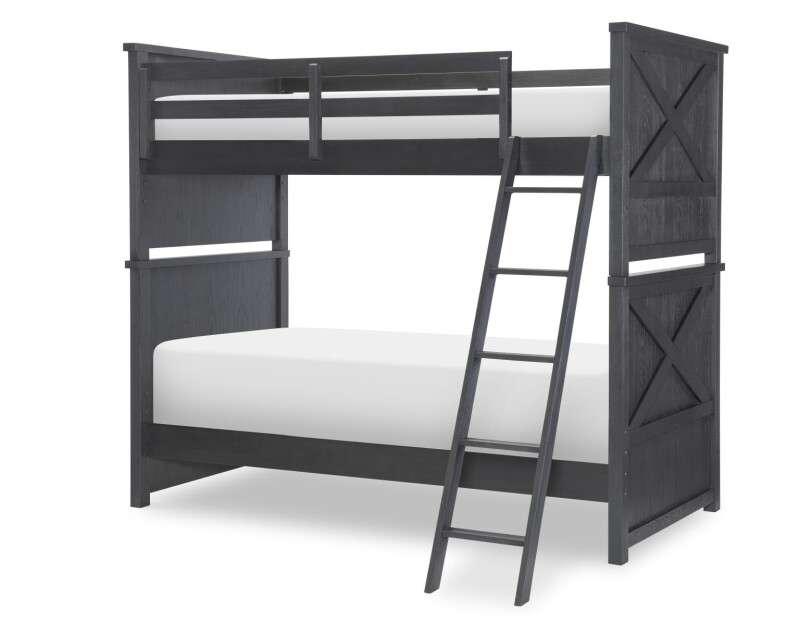 1860 Flatiron LK Complete Twin Over Twin Bunk Bed Black Finish 18608110K