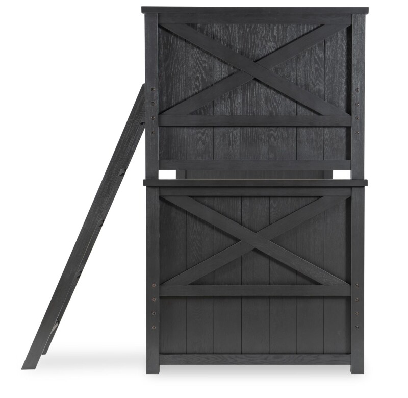 1860 Flatiron LK Complete Twin Over Twin Bunk Bed Black Finish 18608110K