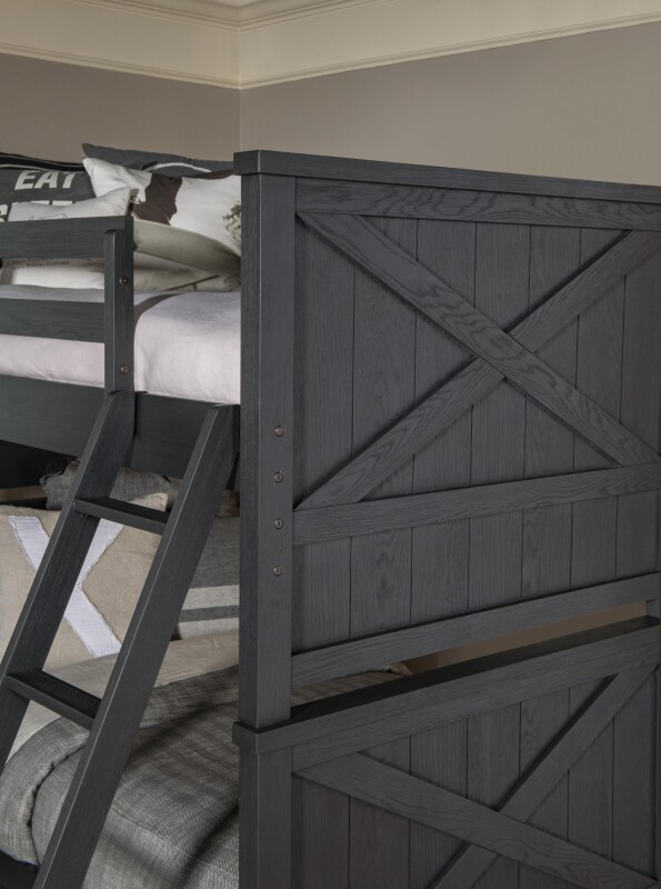 1860 Flatiron LK Complete Twin Over Twin Bunk Bed Black Finish 18608110K